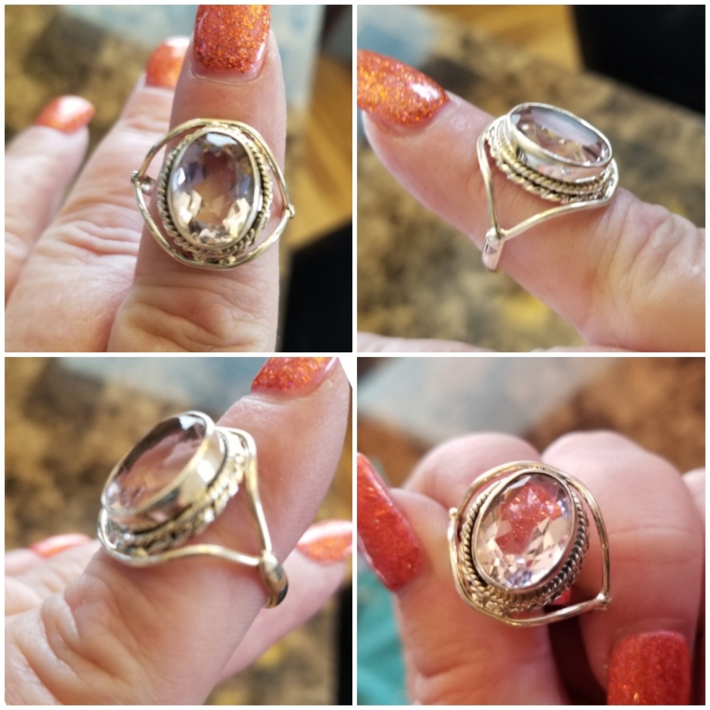 Genuine 7ct Pink Kunzite Ring Size 10